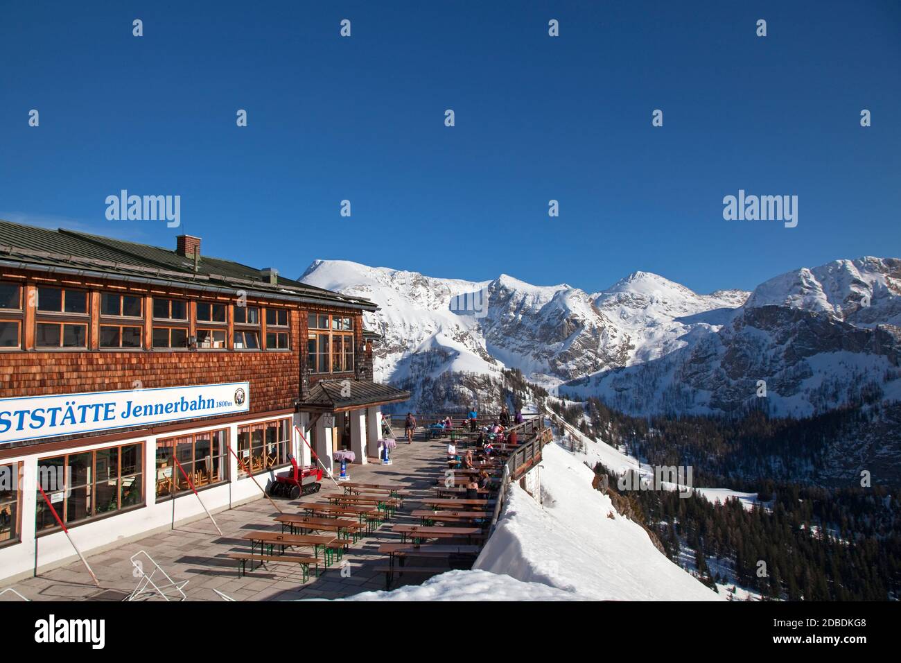 Geographie / Reisen, Deutschland, Bayern, Schönau am Königssee, Bergrestaurant Jennerbahn Post , Additional-Rights-Clearance-Info-not-available Stockfoto