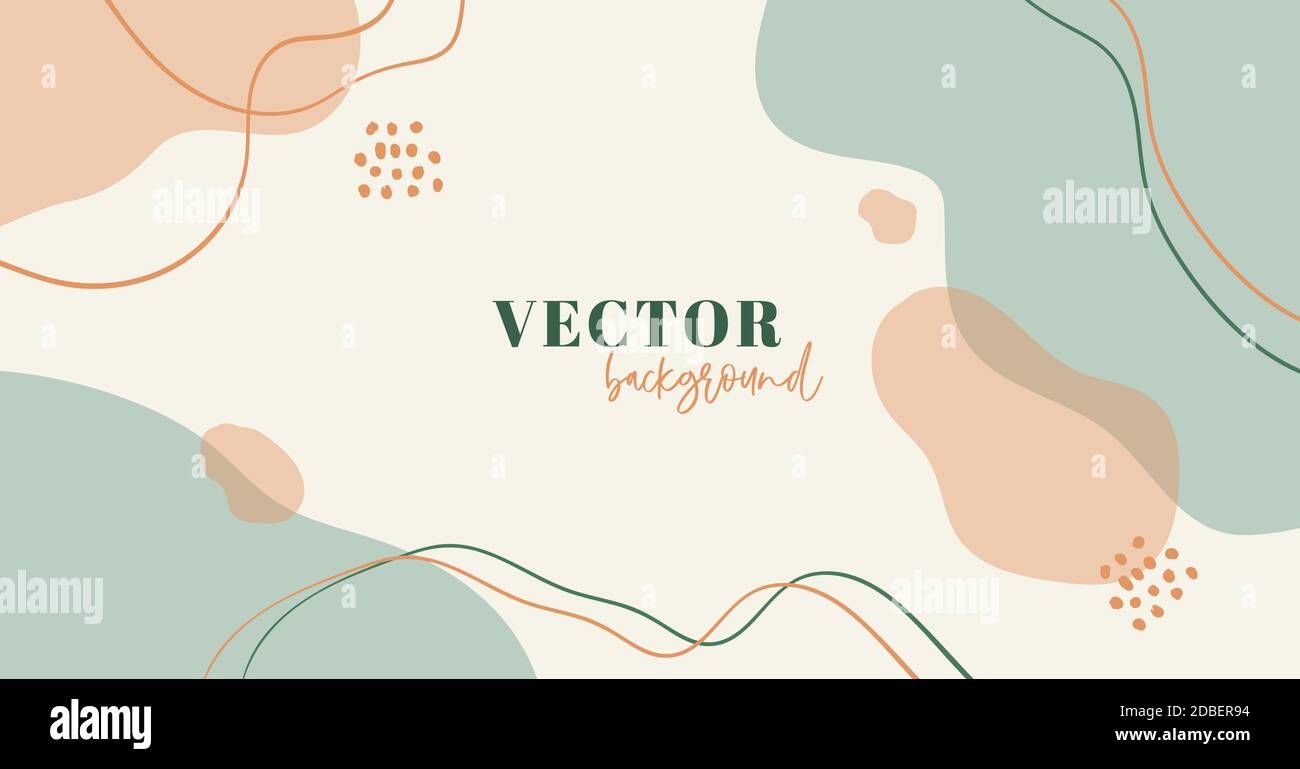 Abstrakter minimaler organischer Vektorhintergrund in Pastellfarben mit Kopierraum für Text. Facebook-Titelvorlage Stock Vektor