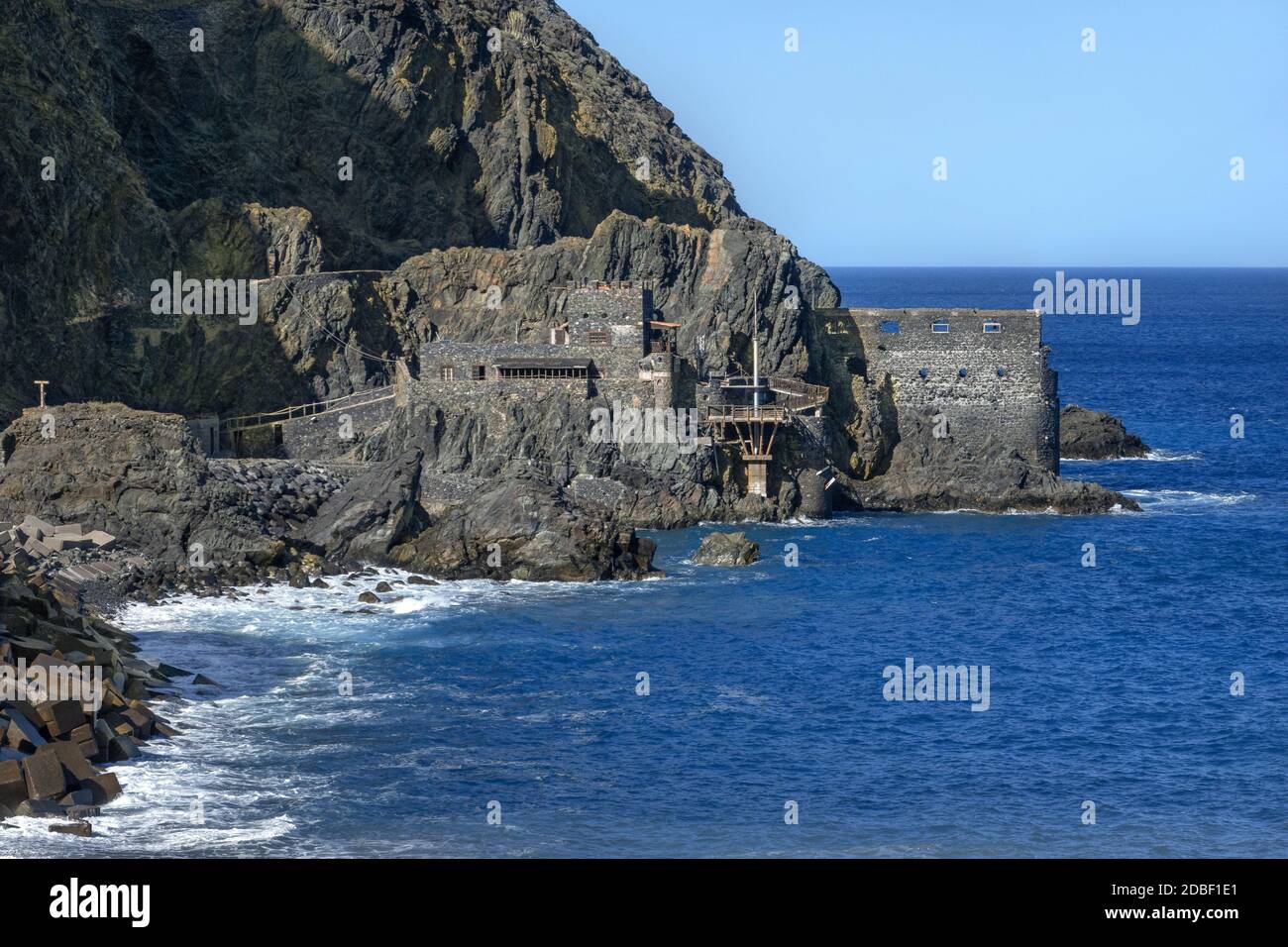 Castillo del Mar an der Küste von Vallehermoso, La Gomera Stockfoto