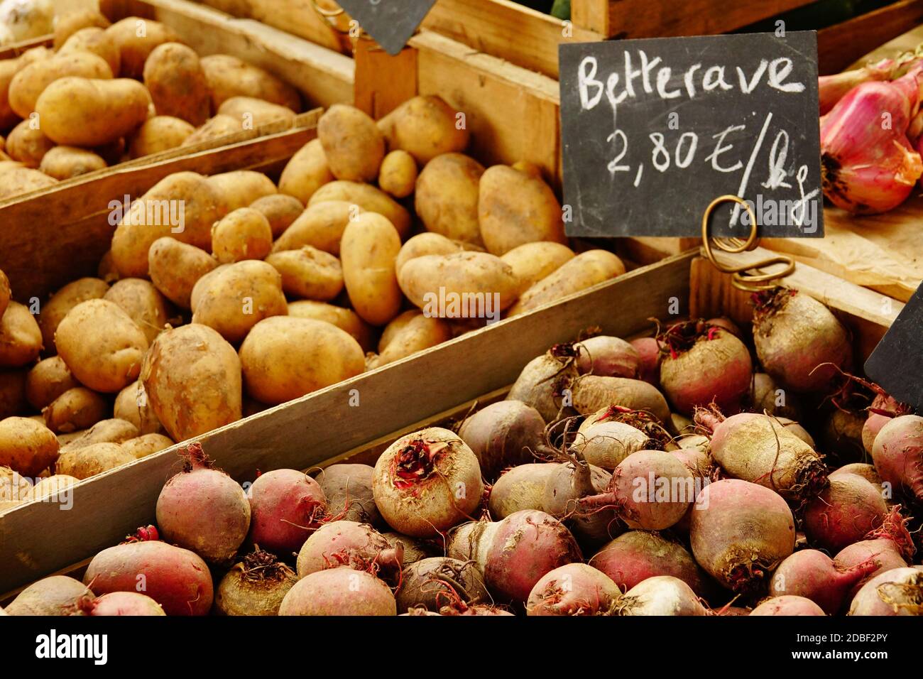 Markt für Gemüse in Lyon, Frankreich Stockfoto