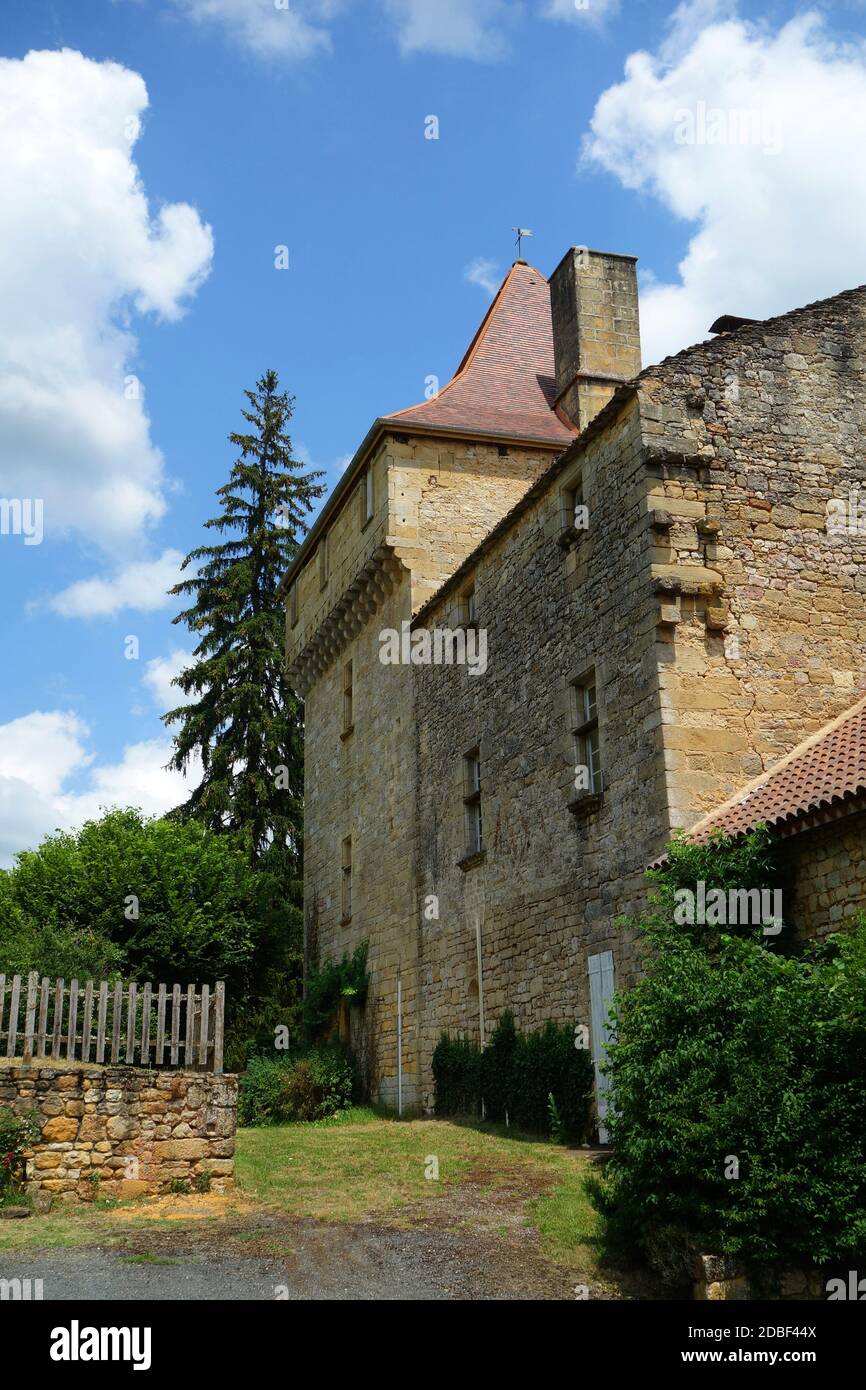 Schloss von Saint-Pompon in Frankreich Stockfoto