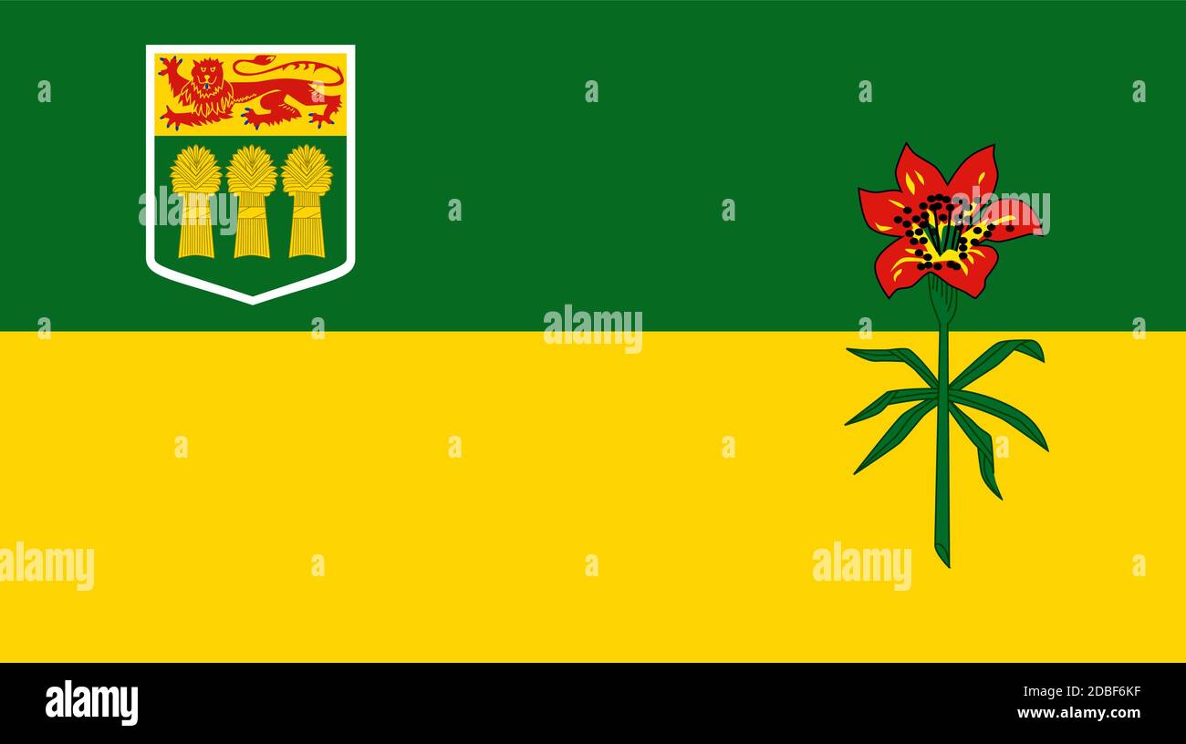 Flagge des kanadischen Staates Saskatchewan Stock Vektor