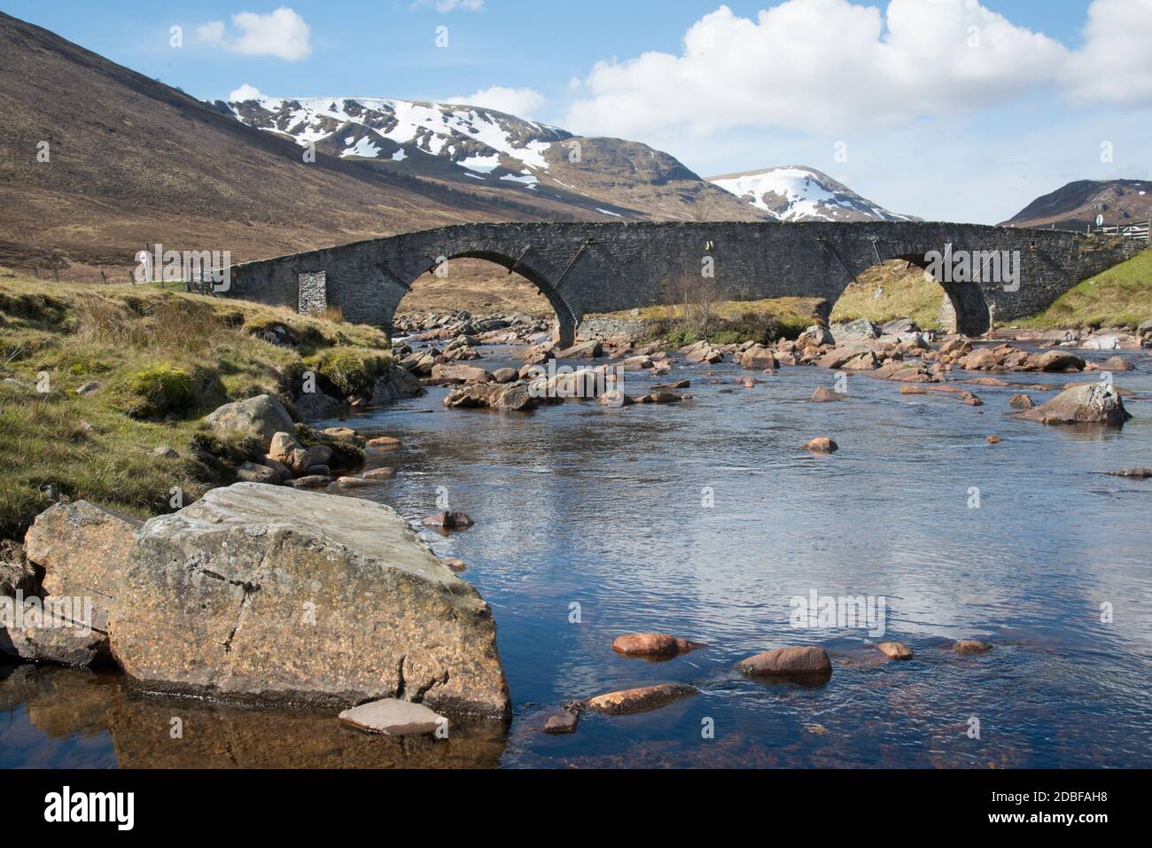 Der Oberlauf des Flusses Spey Stockfoto