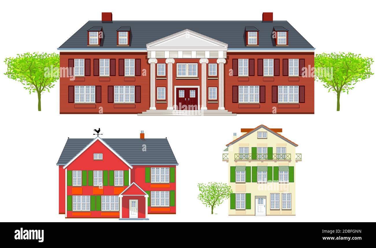 Herrenhaus, Wohnhaus, Immobilien, Familienhäuser, Landhäuser Stockfoto