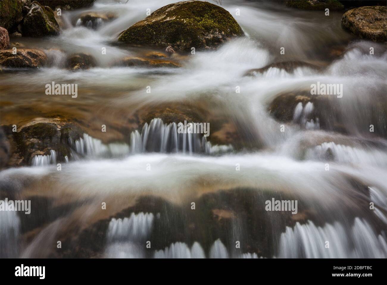 Kaskade des Sibli-Wasserfalls. Rottach-Egern, Bayern, Deutschland Stockfoto