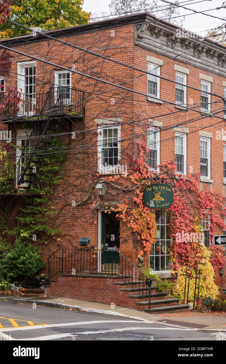 Cold Spring, NY, 25. Oktober 2020: Das Pig Hill Inn Bed and Breakfast wurde 1825 erbaut. Stockfoto