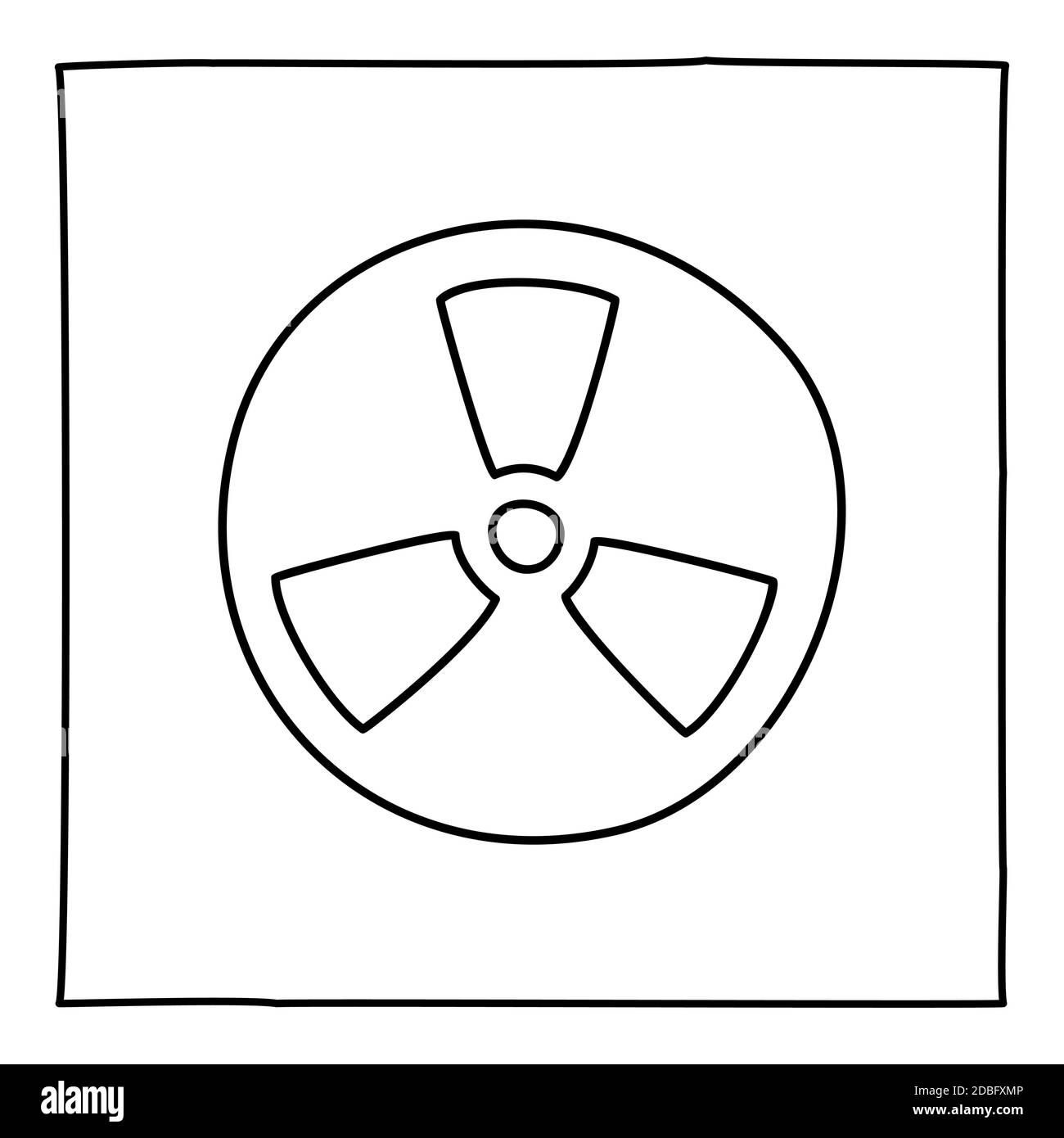 Doodle Hazard Icon oder Logo, handgezeichnet mit dünner schwarzer Linie. Stock Vektor