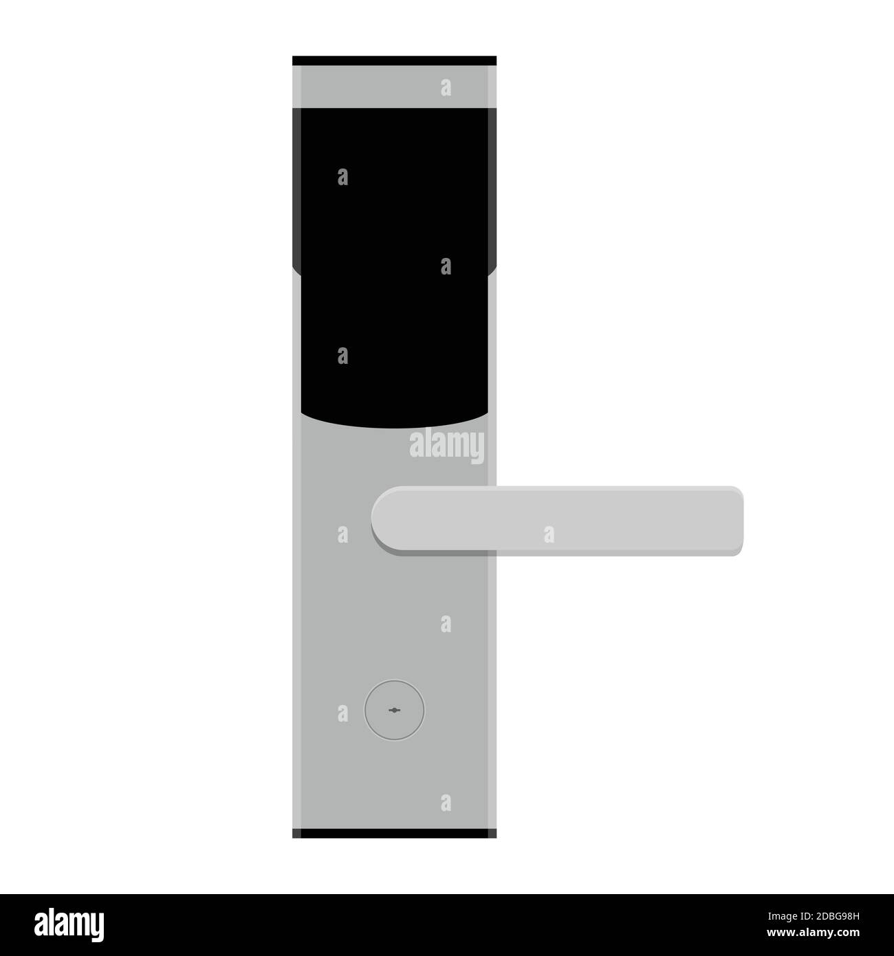 Smartcard-Türschloss im Hotel isoliert auf weißem Hintergrund. Vektor Stock Vektor