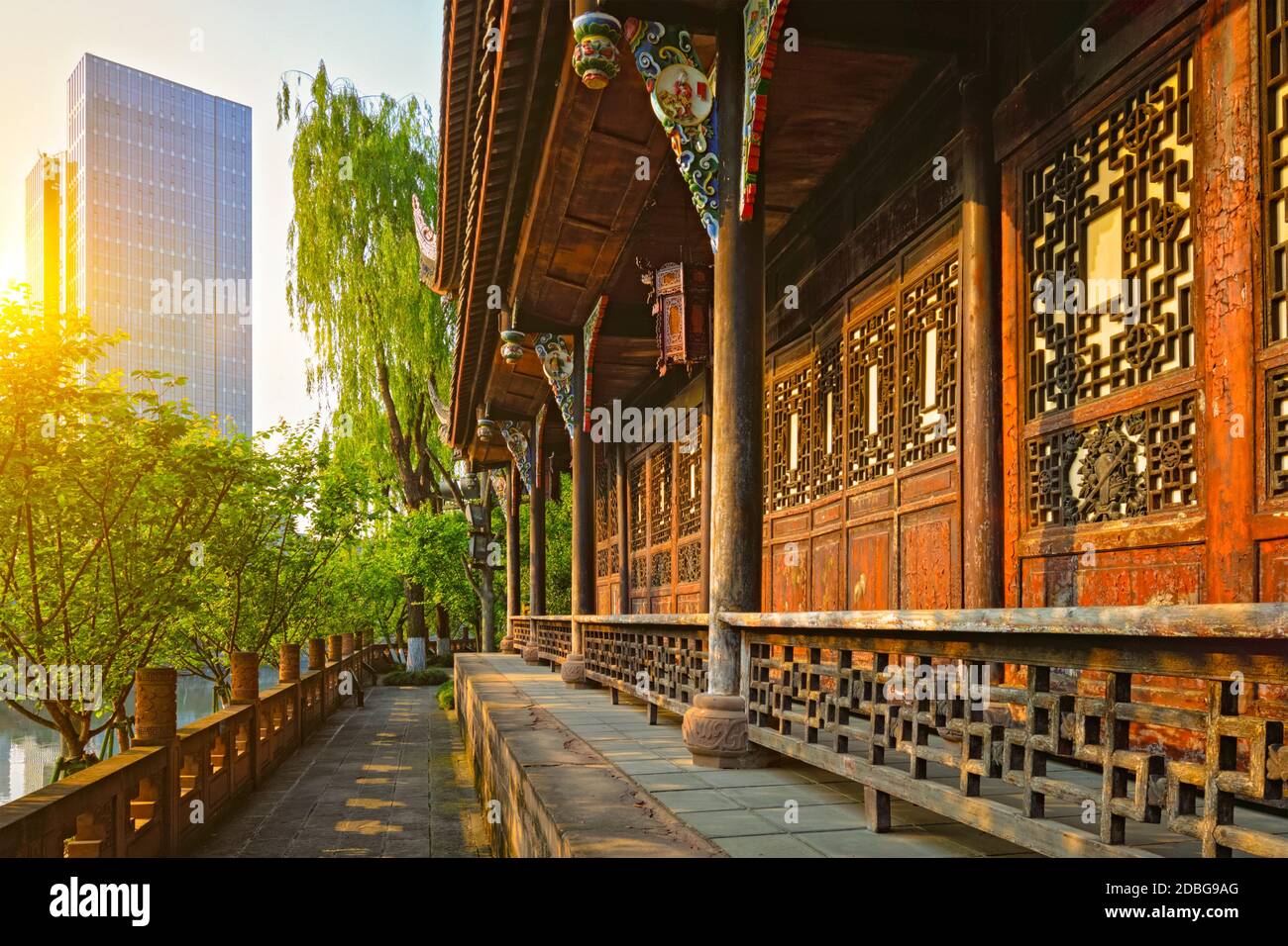 Wangjiang wangjiang Pavillon (Turm) in Wangjianglou Park. Chengdu, Sichuan, China Stockfoto