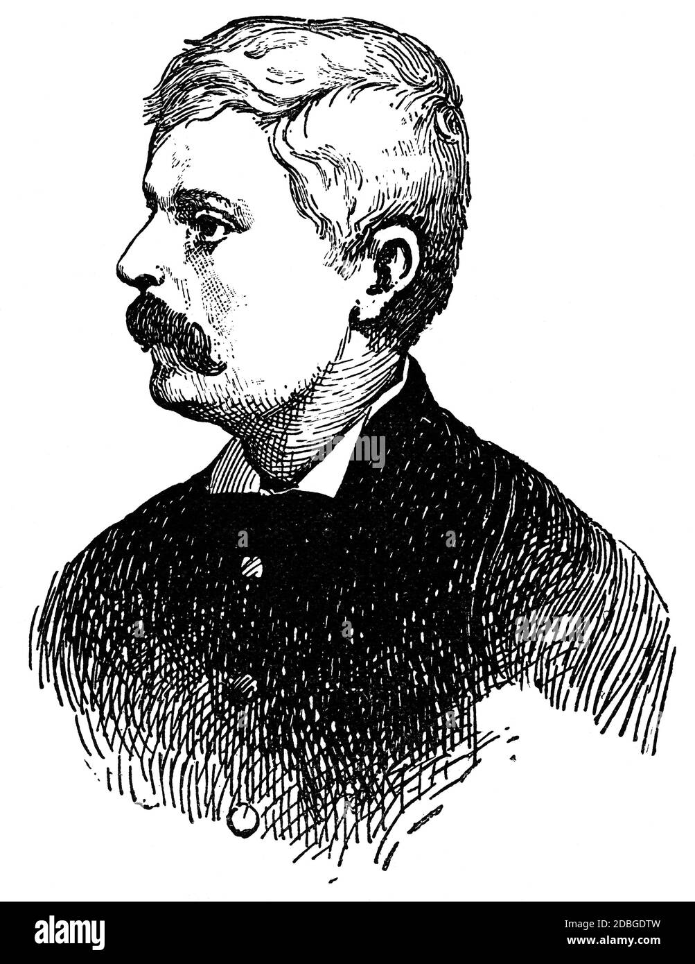 Portrait von Sir Henry Morton Stanley war walisischer Journalist, Entdecker, Soldat, Kolonialverwalter, Autor und Politiker. Illustration des 19. Stockfoto