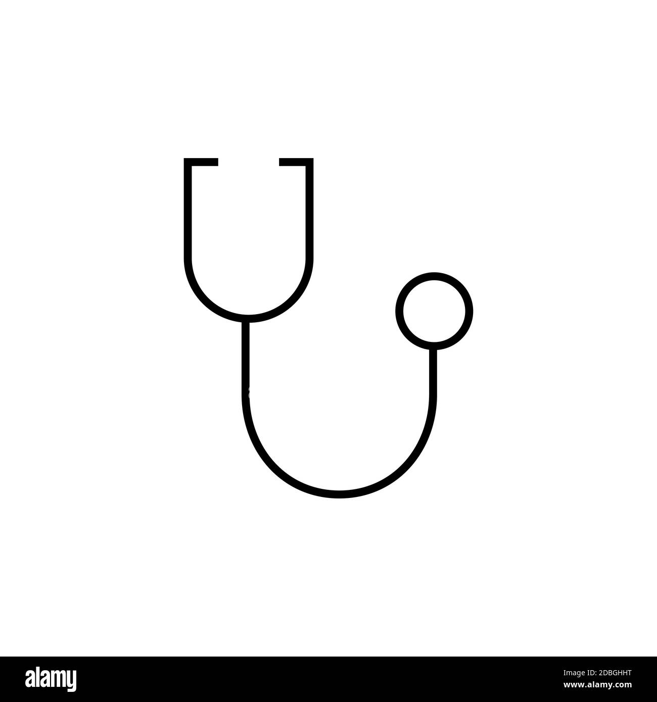 Stethoskop-Symbol. Symbol für medizinische und medizinische Versorgung. Vektor auf isoliertem weißem Hintergrund. EPS 10 Stock Vektor