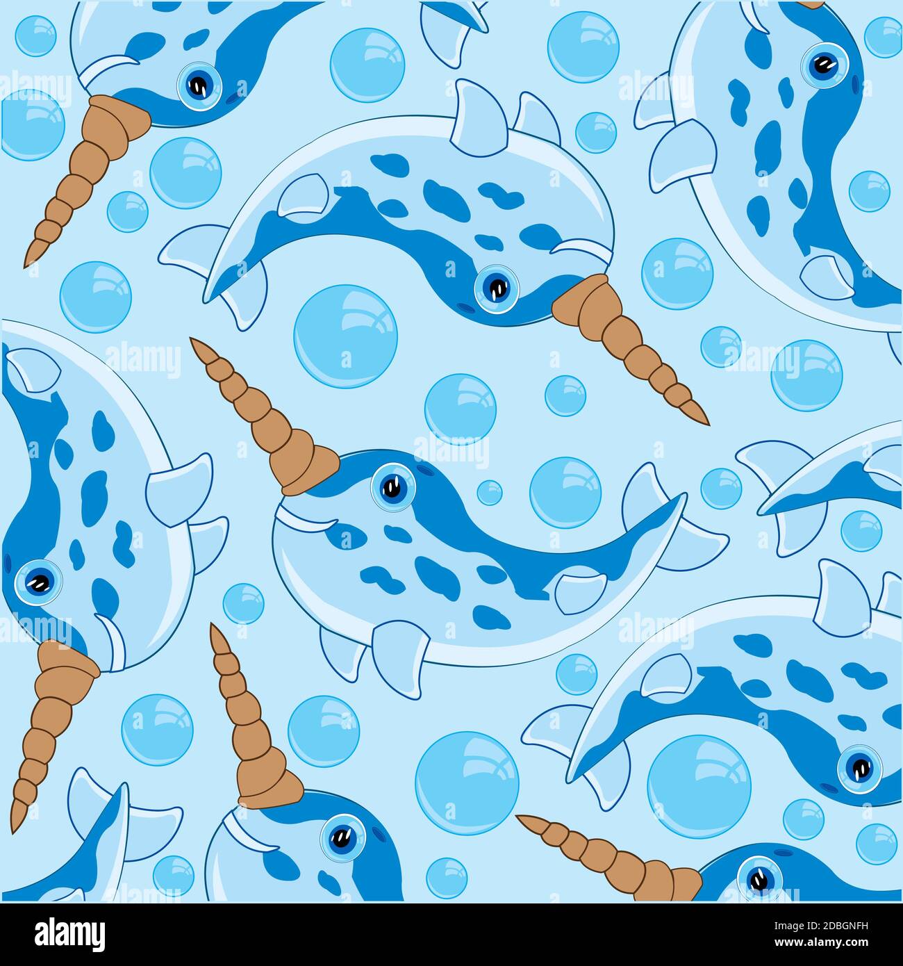 Meersäugetier wird auf blauen Hintergrund mit Blase der Luft infiziert Stockfoto