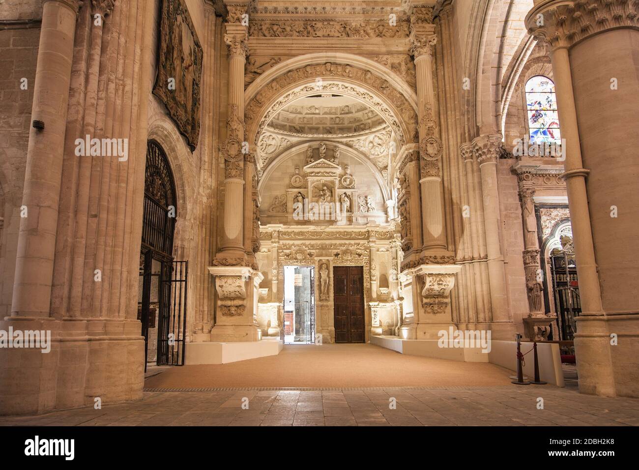 Jamete Arch in der Kathedrale Santa Maria in Cuenca, Spanien. Stockfoto