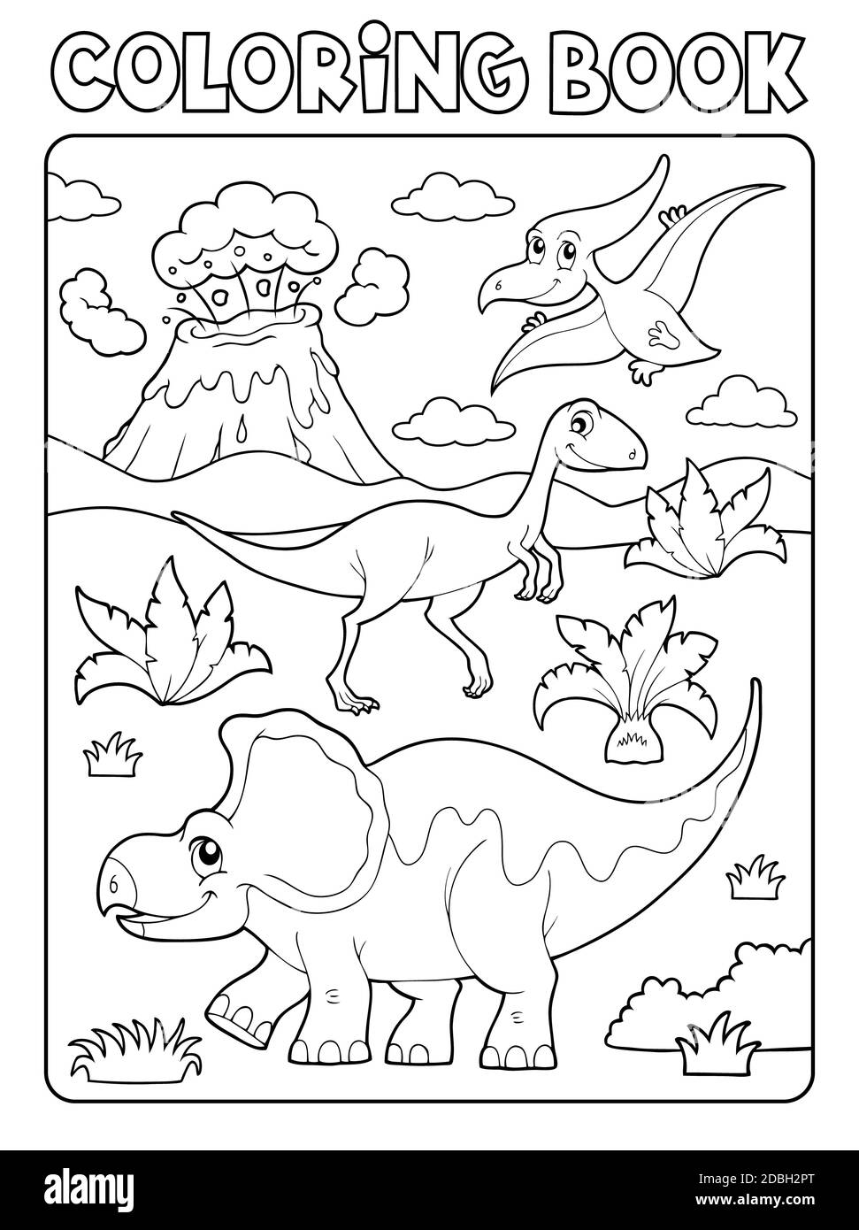 Malbuch Dinosaurier Komposition image 2 - Bild Illustration. Stockfoto