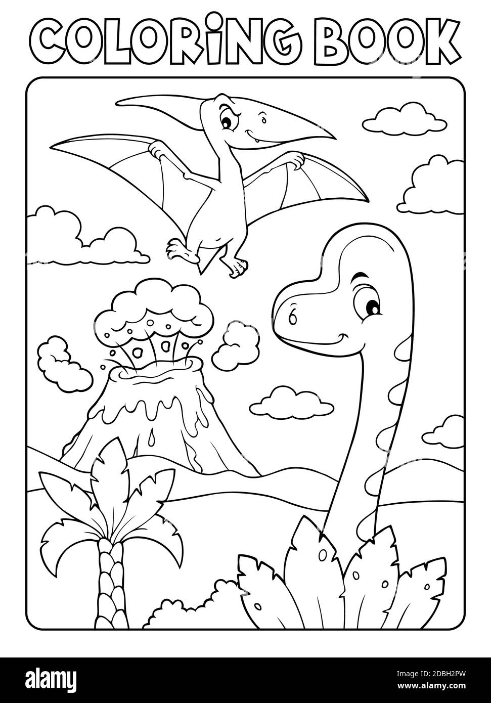 Malbuch Dinosaurier Komposition Bild 5 - Abbildung. Stockfoto