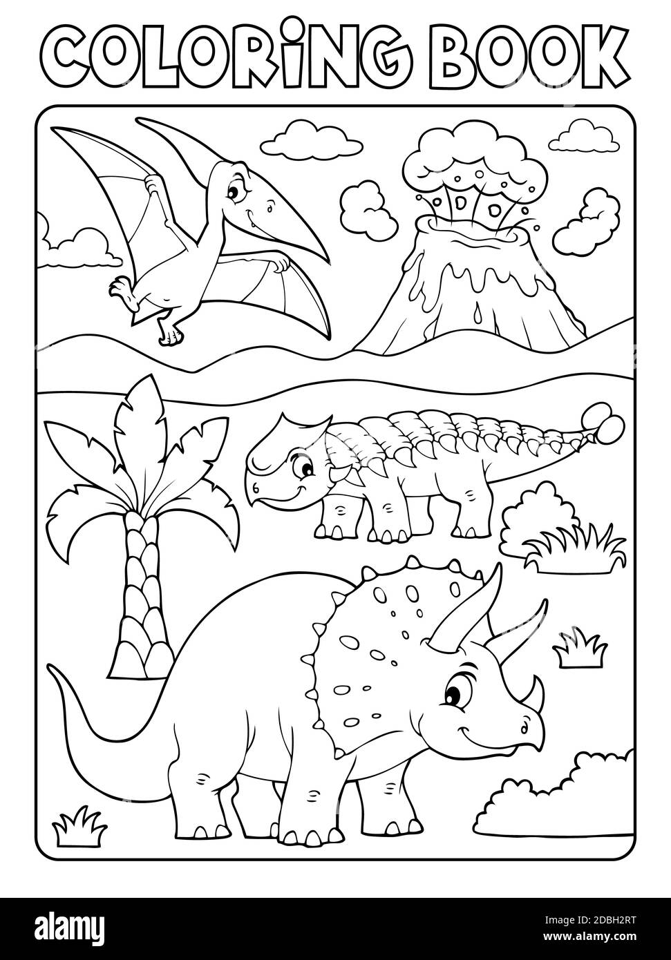 Malbuch Dinosaurier Thema Bild 6 - Bild Illustration. Stockfoto