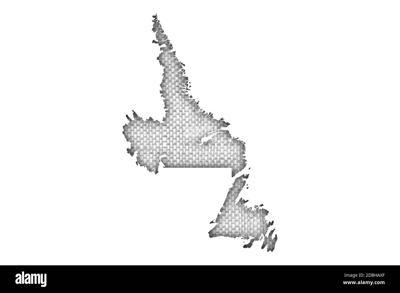 Karte von Neufundland und Labrador auf alten Bettwäsche Stockfoto