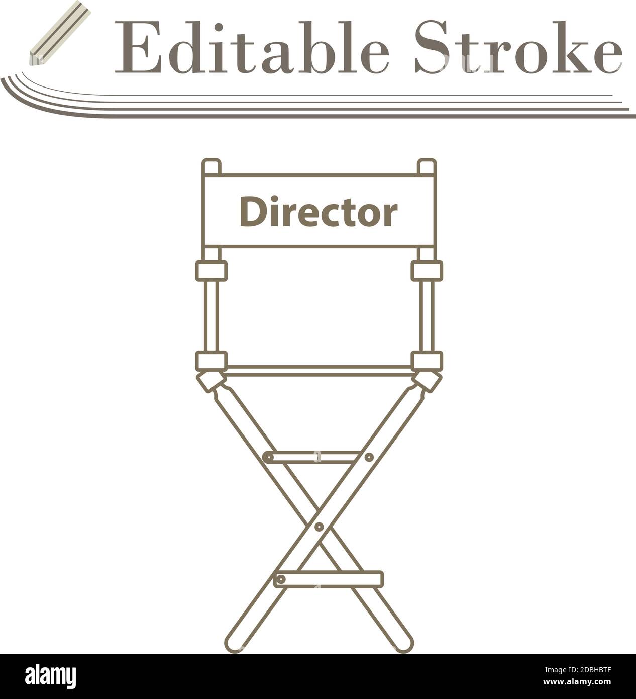 Symbol Für Den Director Chair. Bearbeitbare Kontur Einfaches Design. Vektorgrafik. Stock Vektor