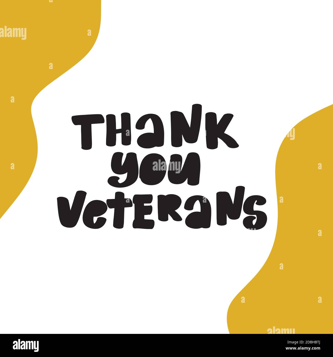 Vielen Dank Veteranen Text. Kalligraphie Hand Schriftzug Vektor-Karte. Stock Vektor
