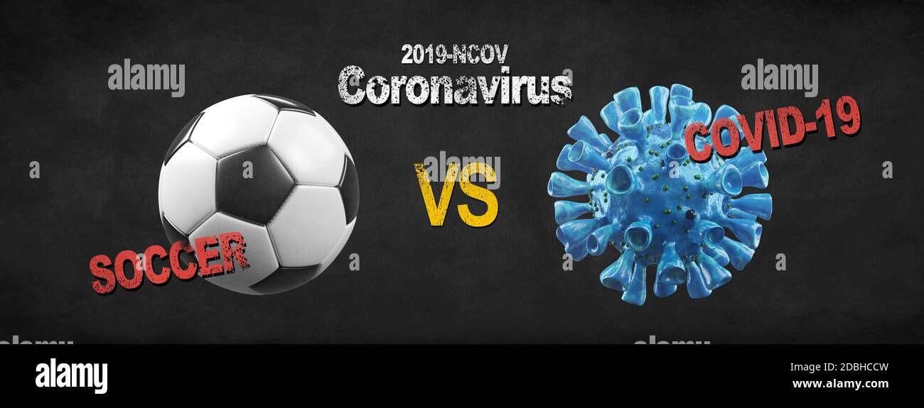 Fußball-Events durch die Corona-Virus-Zeit Stockfoto