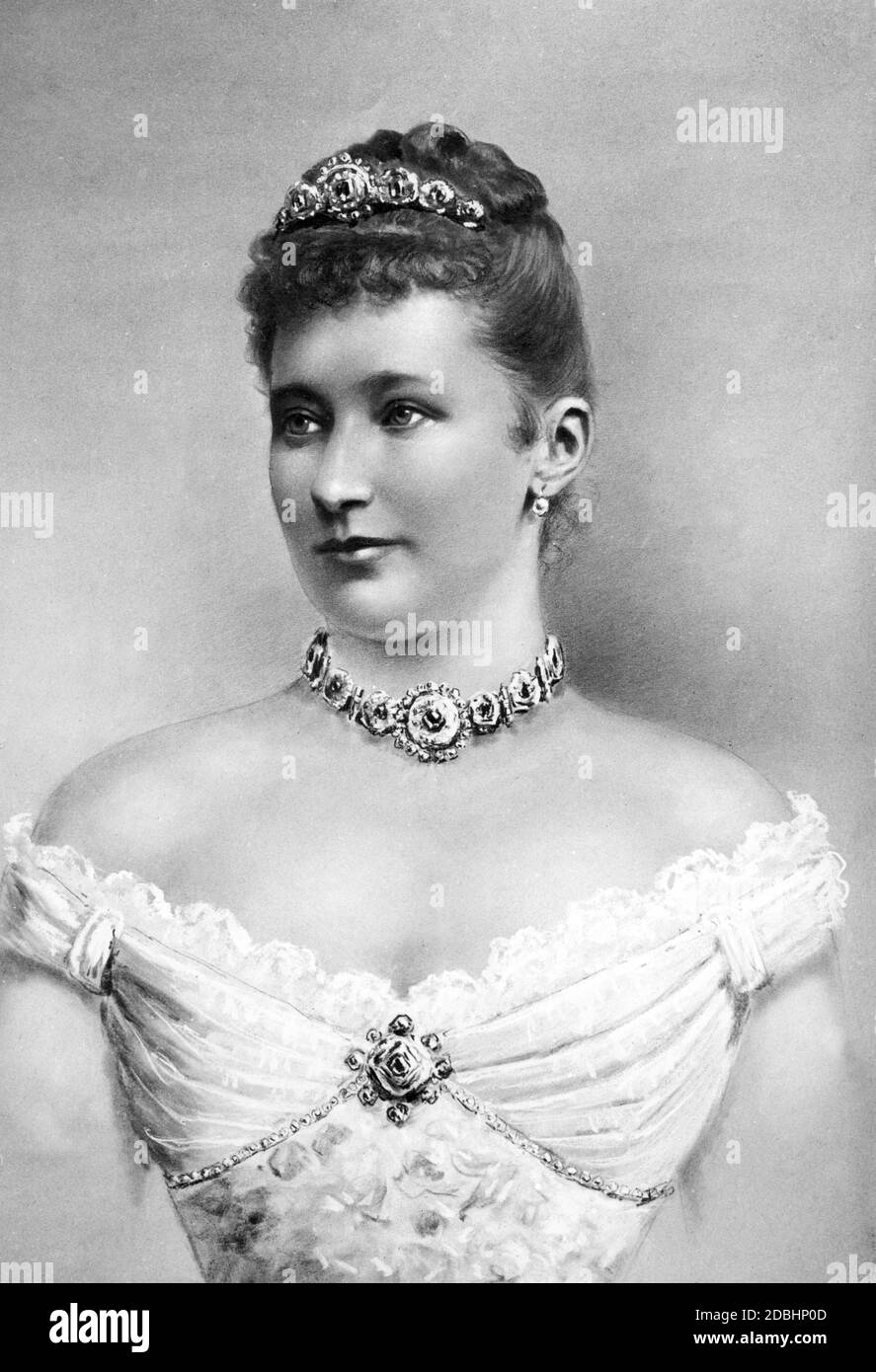 Das Porträt zeigt Kronprinzessin Augusta Victoria im Jahr ihrer Heirat mit Kronprinz Wilhelm (später Kaiser Wilhelm II.). Stockfoto