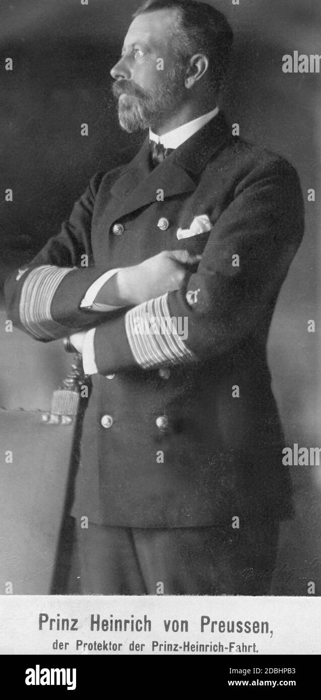 Das Porträt zeigt Prinz Heinrich von Preußen 1908 in der Uniform eines Admirals. Stockfoto