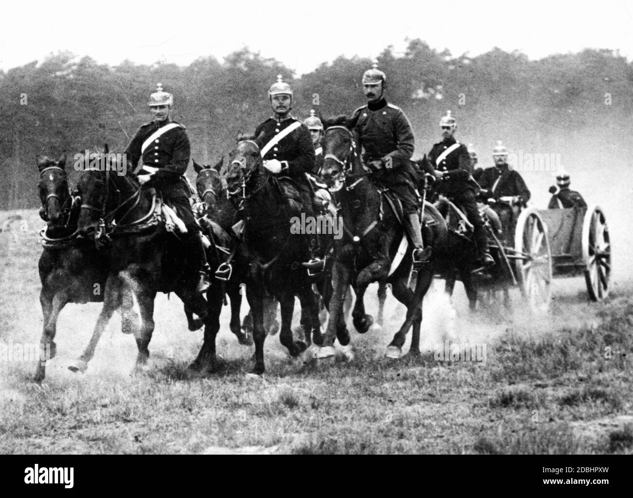 Artillerie in einer Säule. Stockfoto