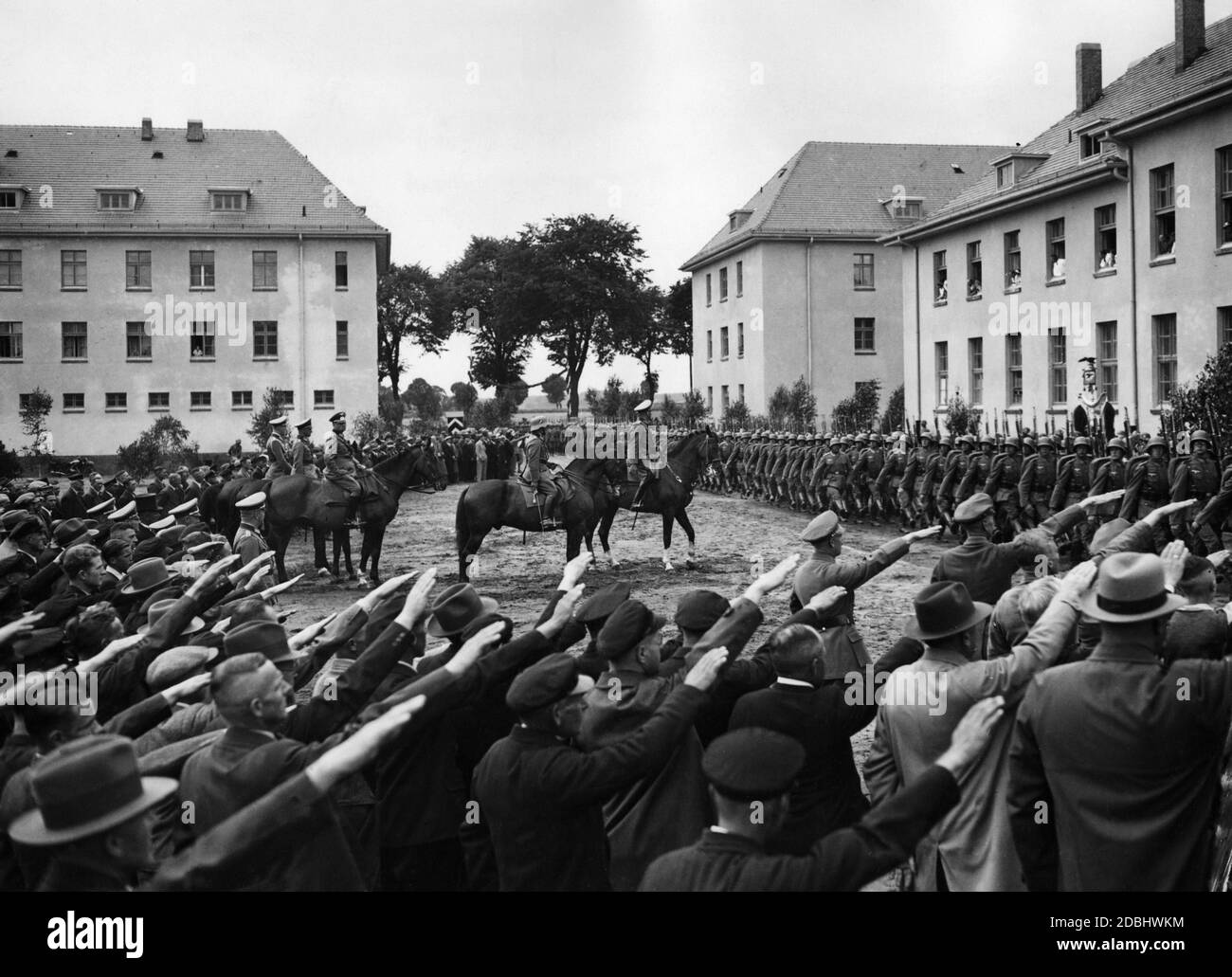 Der Eintritt des Infanterie-Regiments Doeberitz in die neue Garnison bei Neustrelitz. Stockfoto