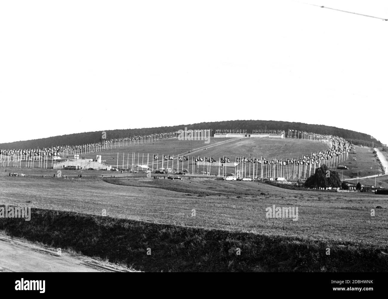 Überblick über den Bueckeberg am Vorabend des Reichserntedankfestes. Stockfoto