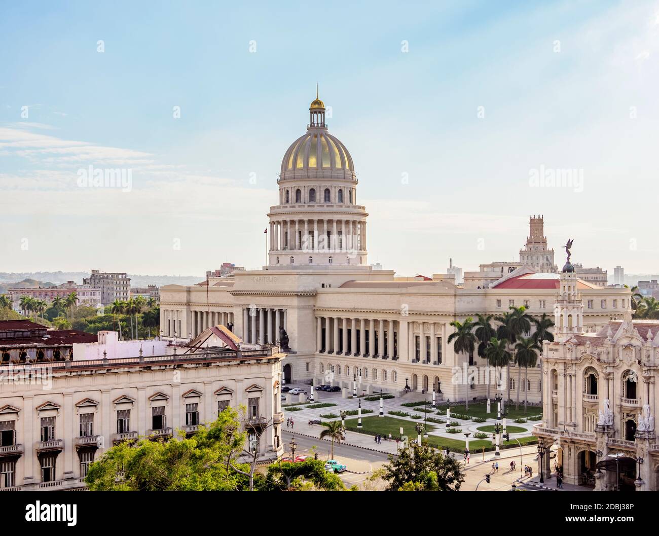 El Capitolio, erhöhte Ansicht, Havanna, Provinz La Habana, Kuba, Westindien, Mittelamerika Stockfoto