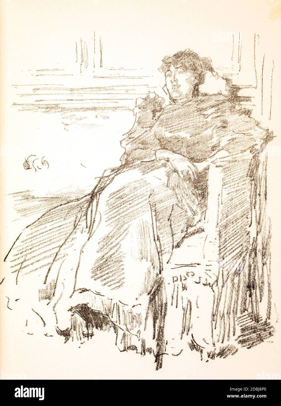 Frau im Stuhl, Skizze von Charles Holroyd (1861 - 1917, ab 1896 das Studio ein Illustriertes Magazin für bildende und angewandte Kunst Stockfoto