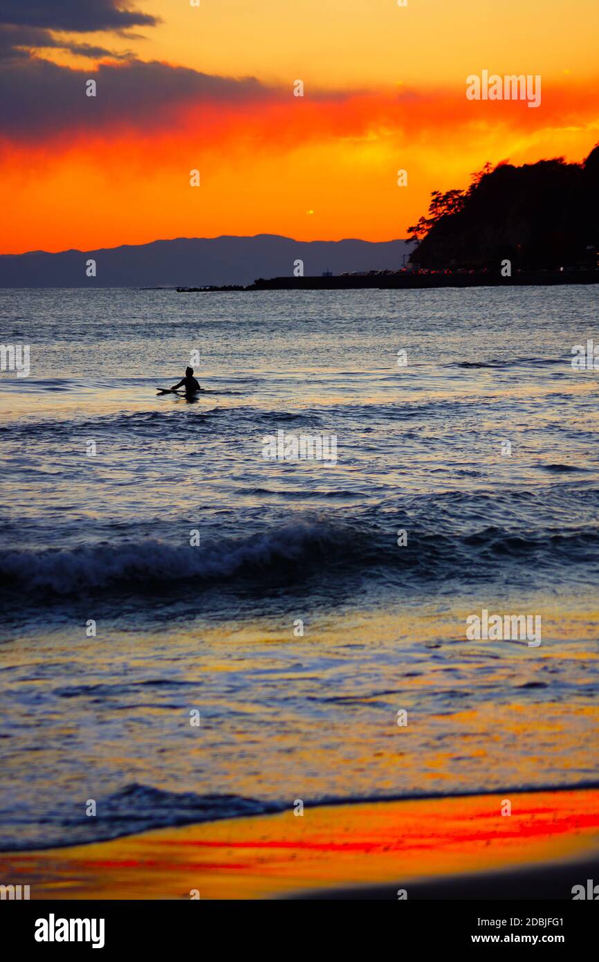 Surfer-silhouette Stockfoto