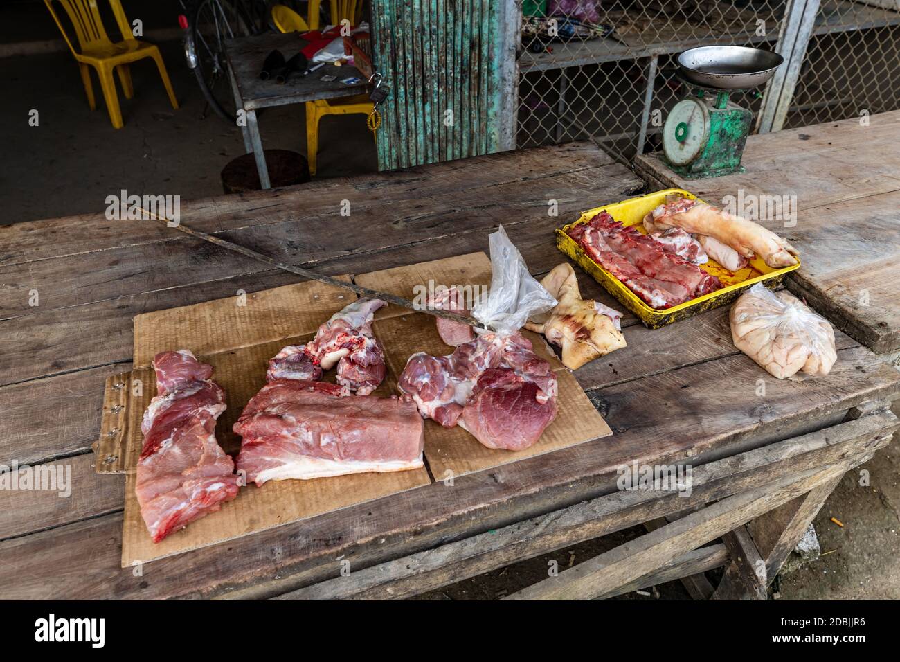 Fleisch aus einer Metzgerei in Vietnam Stockfoto