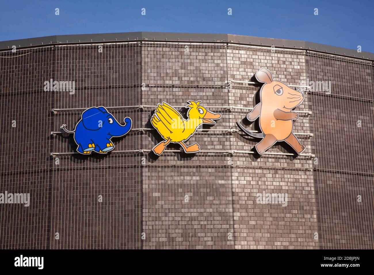 Das Odysseum Adventure Museum im Stadtteil Kalk, Figuren der Sendung mit der Maus, Köln, Deutschland. das Odysseum Abenteuermuseum im St Stockfoto