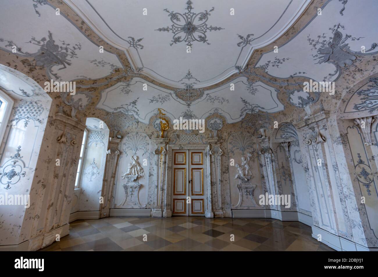 Sala Terrena, Schloss Hof, Barockstil des Architekten Johann Lukas von Hildebrandt, Marchfeld, Österreich Stockfoto