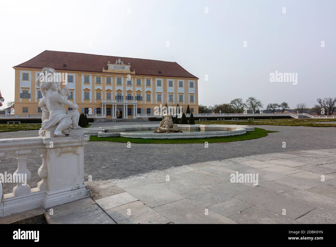 Der Paradiesgarten, Schloss Hof, Barockstil des Architekten Johann Lukas von Hildebrandt, Marchfeld, Österreich Stockfoto