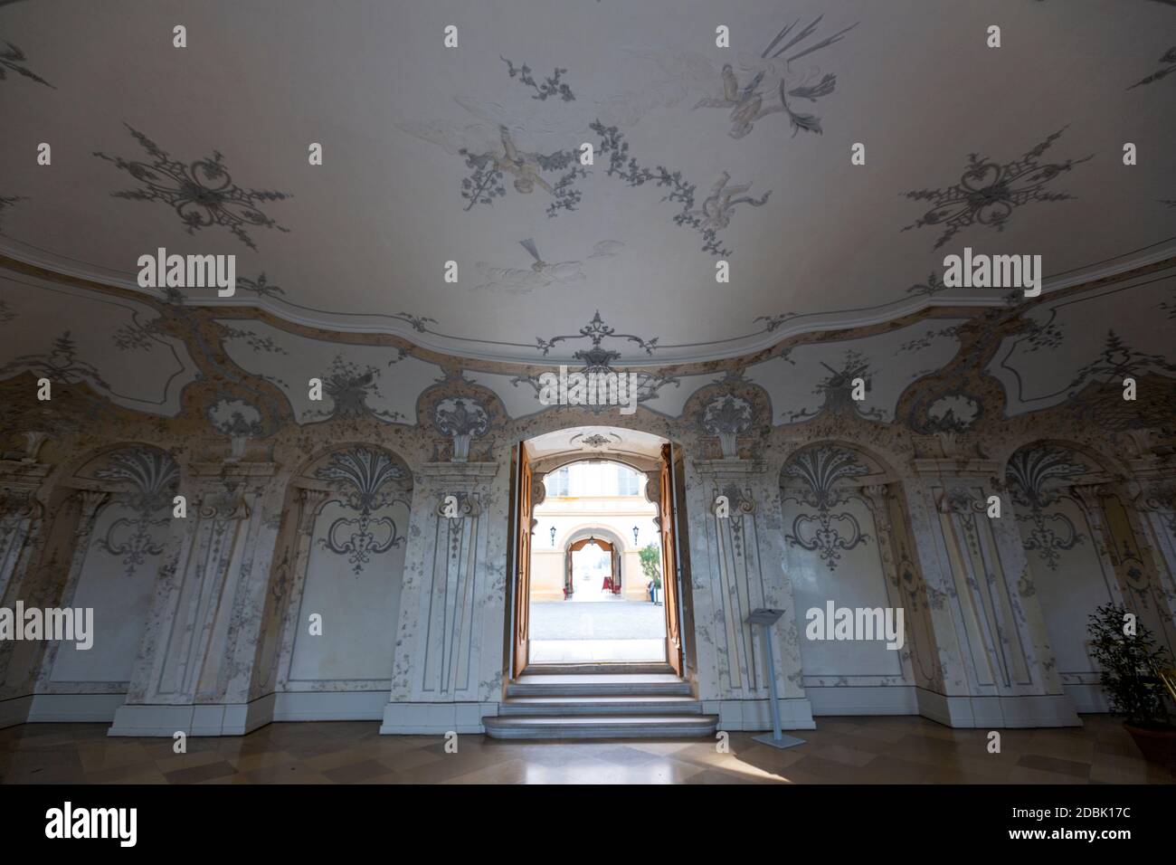 Sala Terrena, Schloss Hof, Barockstil des Architekten Johann Lukas von Hildebrandt, Marchfeld, Österreich Stockfoto