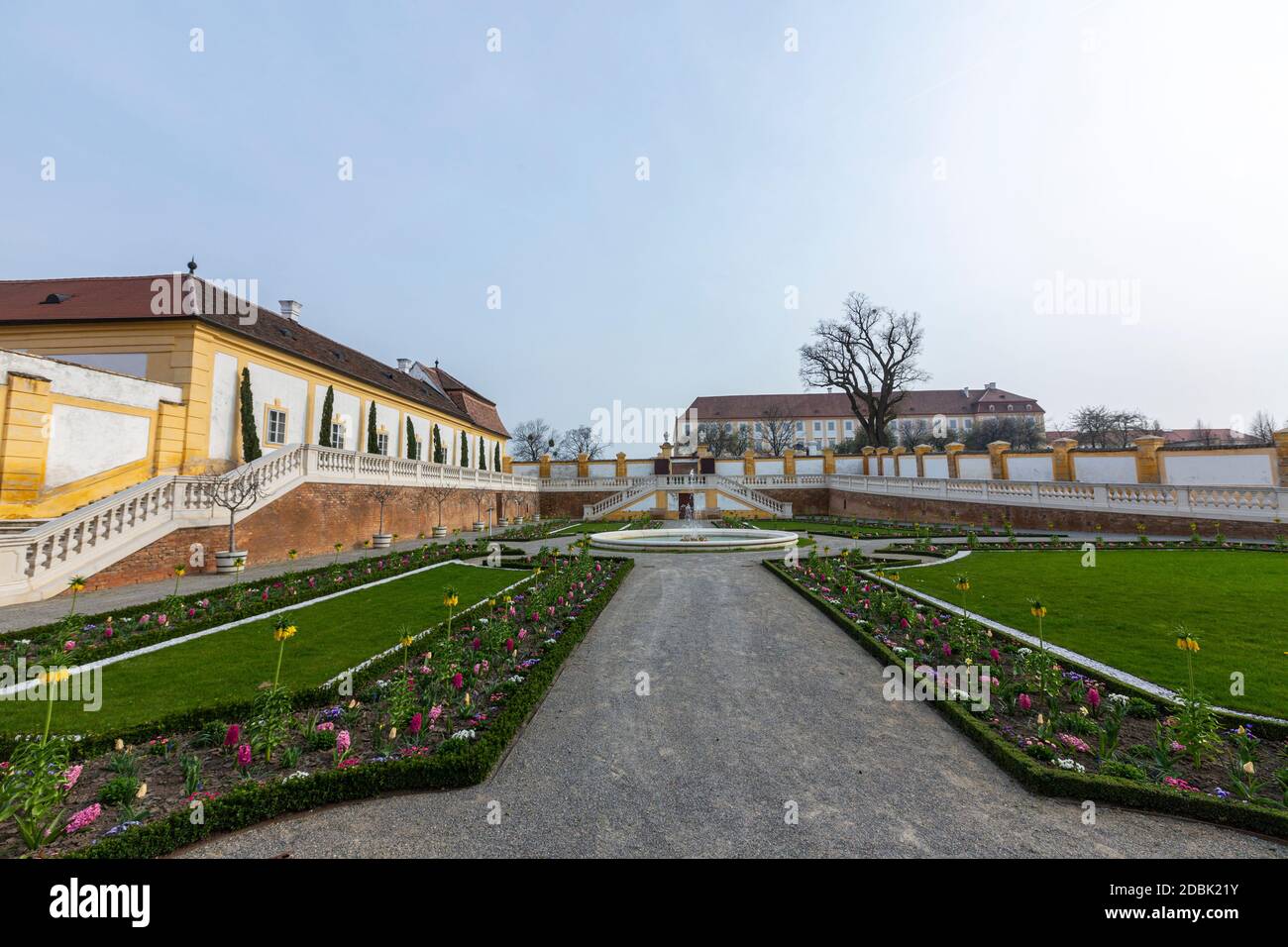 Schloss Hof, Barockstil des Architekten Johann Lukas von Hildebrandt, Marchfeld, Österreich Stockfoto