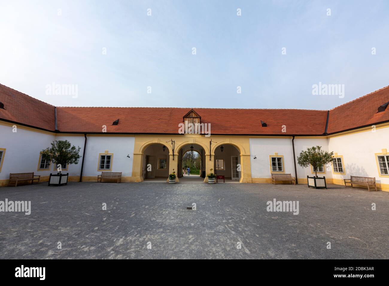 Schloss Hof, Barockstil des Architekten Johann Lukas von Hildebrandt, Marchfeld, Österreich Stockfoto