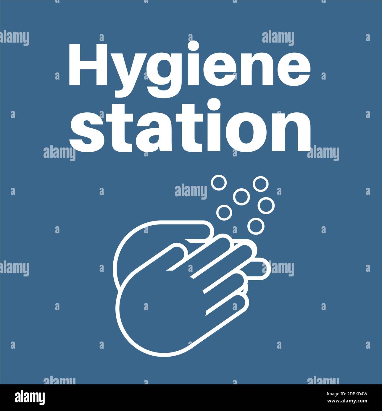 Symbol für Handhygienestation, Vektorgrafik, isoliert auf blauem Hintergrund EPS10 Stock Vektor