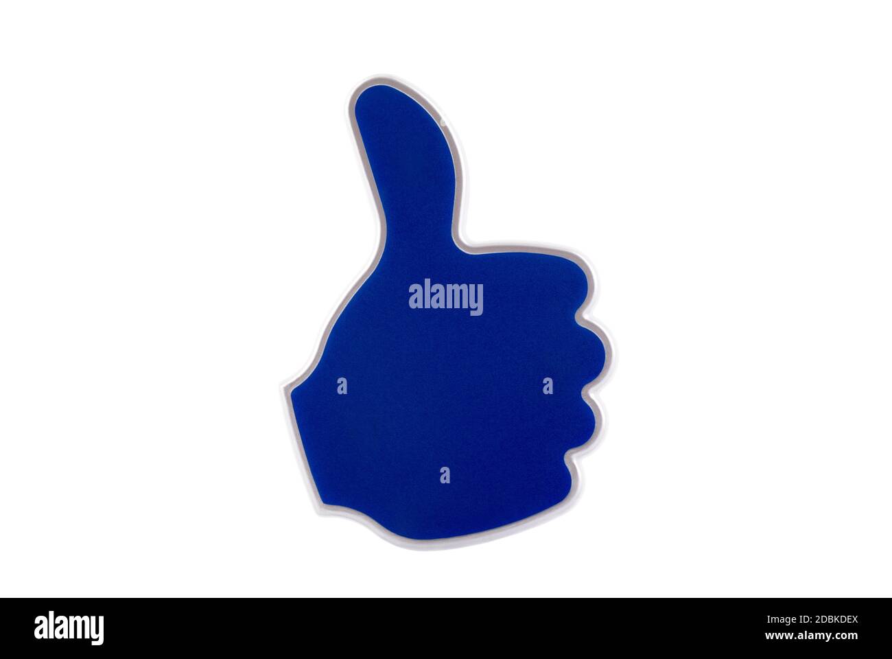 Thumb-up-Grafik auf weißem Hintergrund mit Beschneidungspfad isoliert Stockfoto