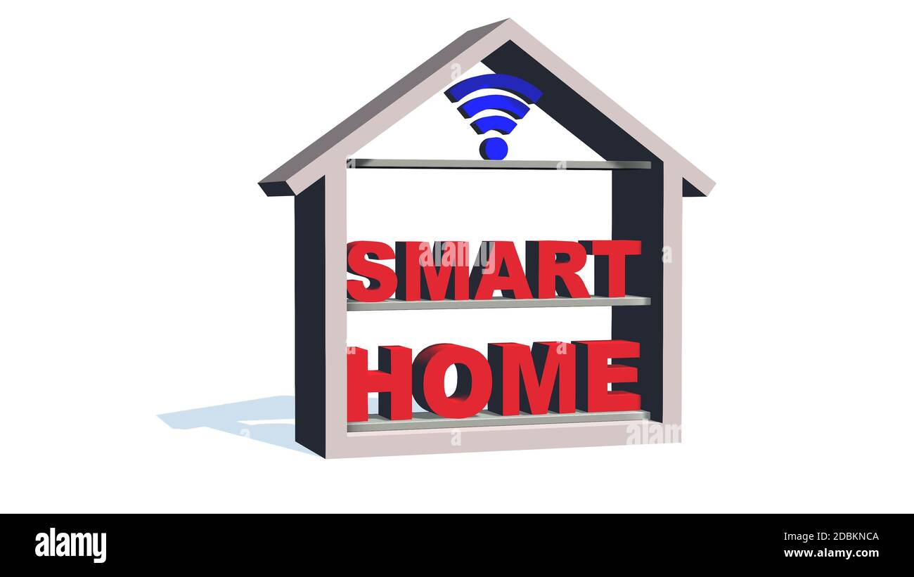 Smart-Home-Konzept - isoliert auf weißem Hintergrund Stockfoto
