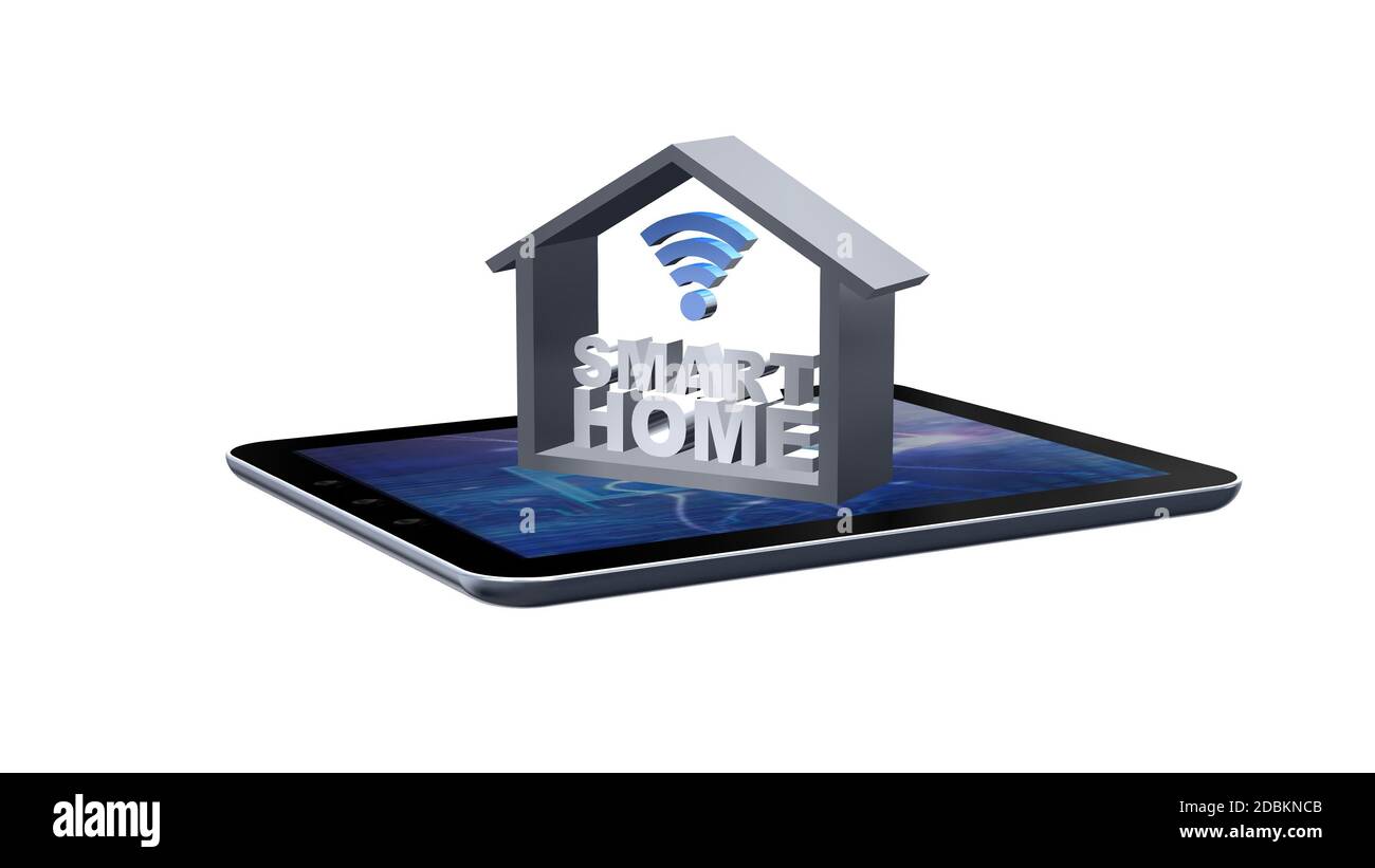 Smart-Home-Konzept - isoliert auf weißem Hintergrund Stockfoto