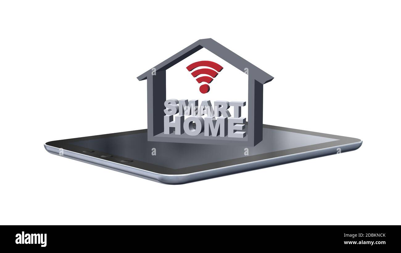 Smart-Home-Konzept - isoliert auf weißem Hintergrund Stockfoto