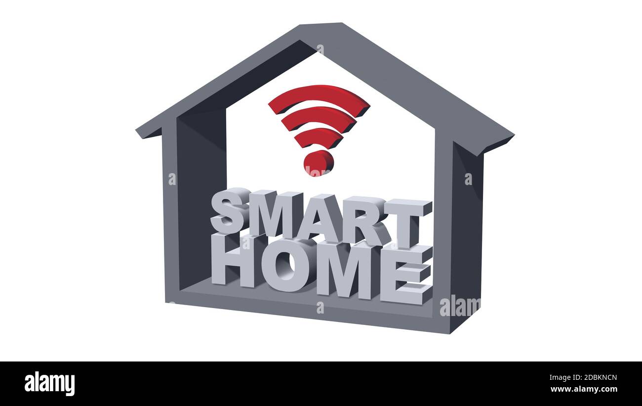 Smart-Home-Konzept - isoliert auf weißem Hintergrund Stockfoto