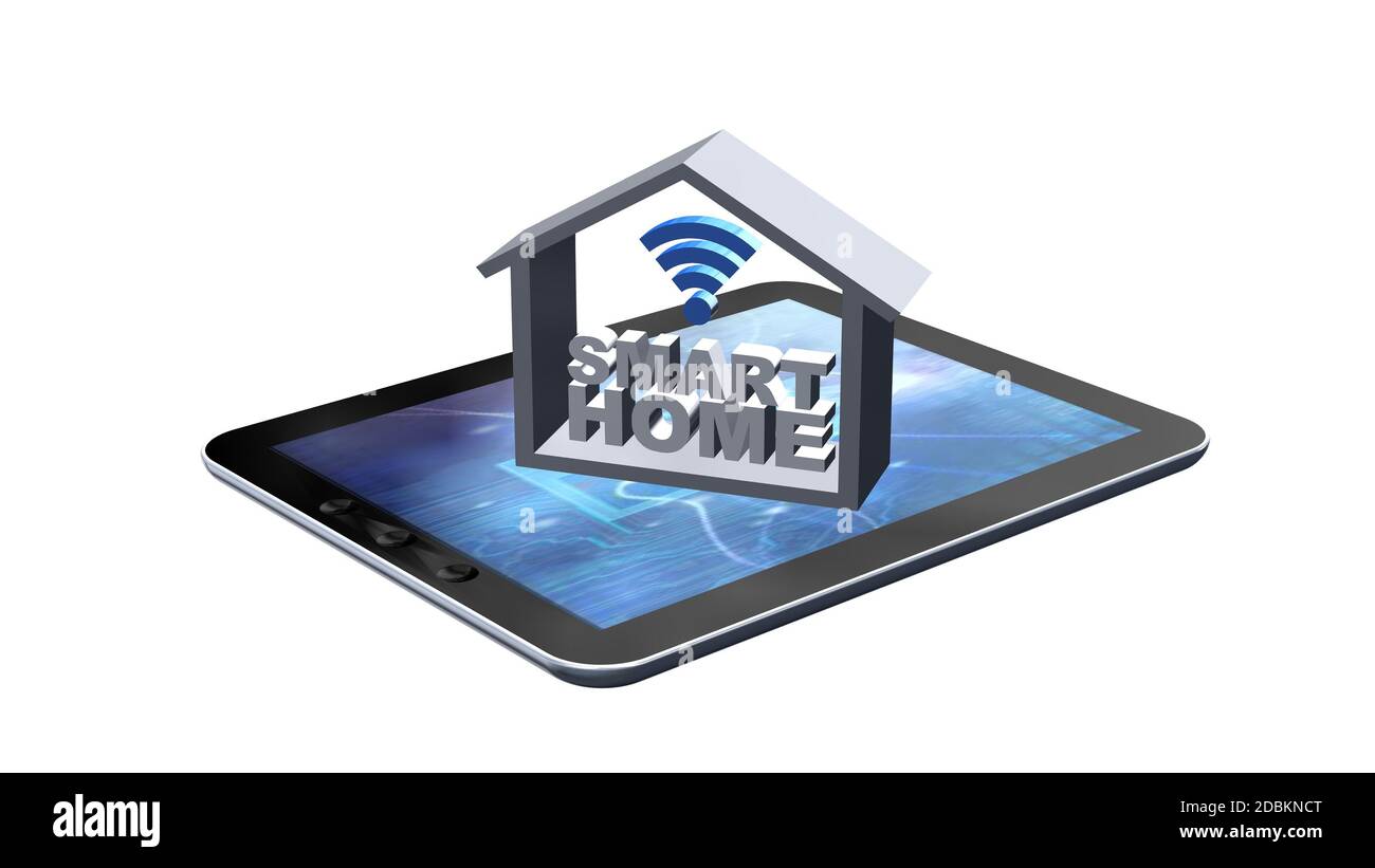 Smart-Home-Konzept - isoliert auf weißem Hintergrund Stockfoto