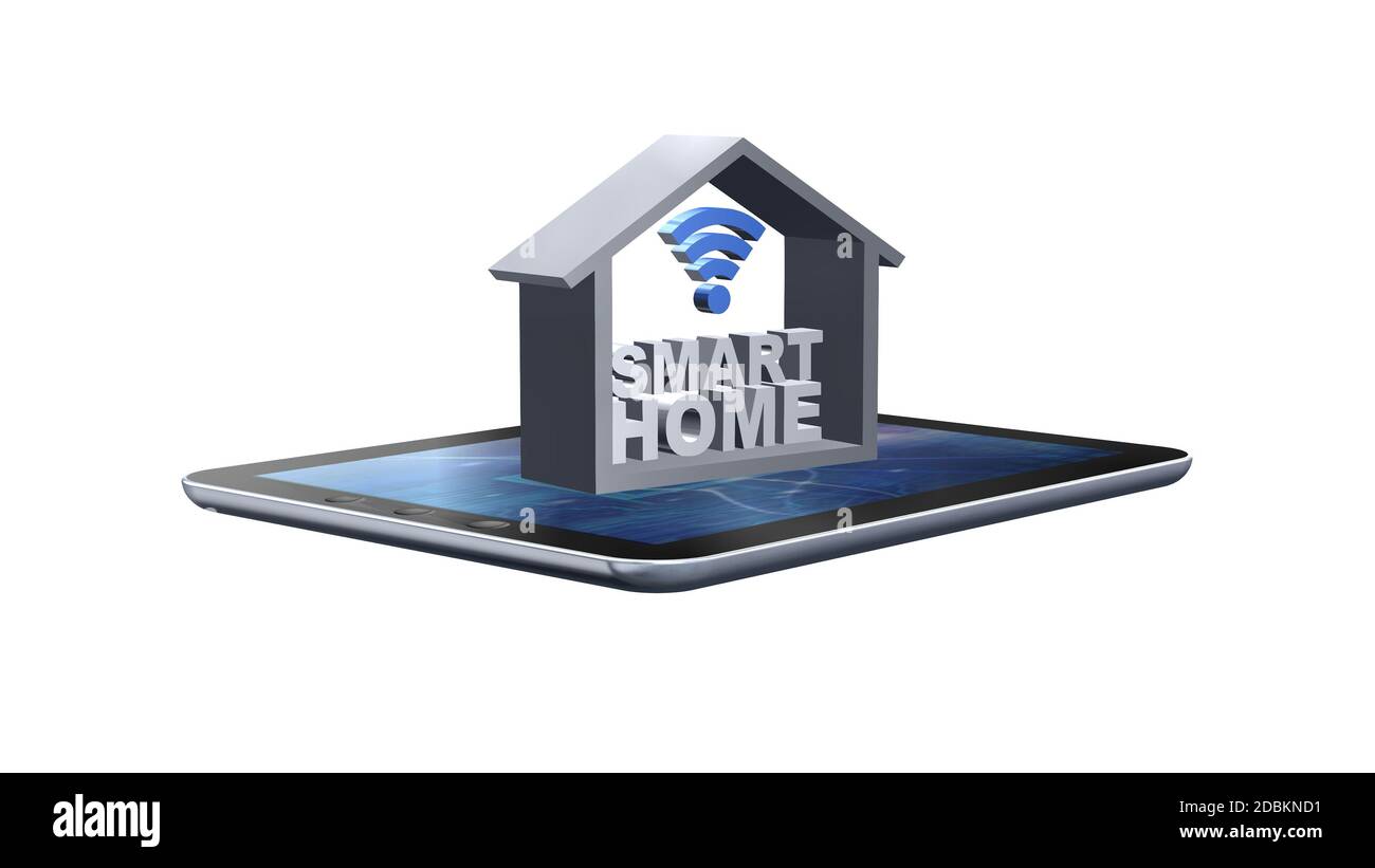 Smart-Home-Konzept - isoliert auf weißem Hintergrund Stockfoto