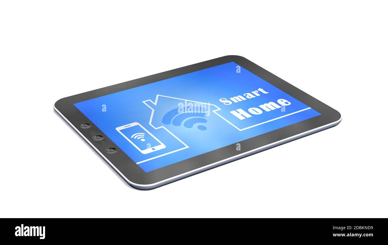 Smart-Home-Konzept - isoliert auf weißem Hintergrund Stockfoto