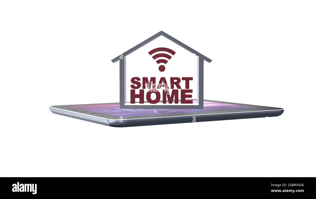 Smart-Home-Konzept - isoliert auf weißem Hintergrund Stockfoto