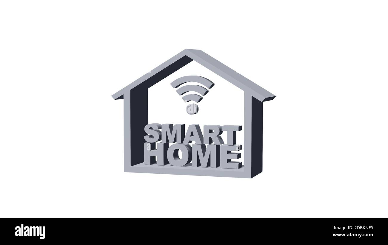 Smart-Home-Konzept - isoliert auf weißem Hintergrund Stockfoto